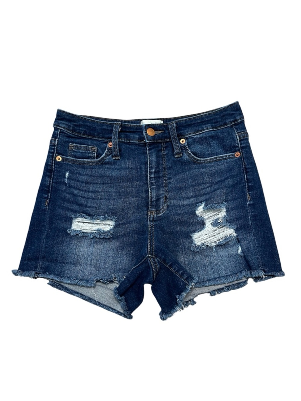 Women’s Universal Threads high-rise distressed jean shorts dark wash size 4/27
